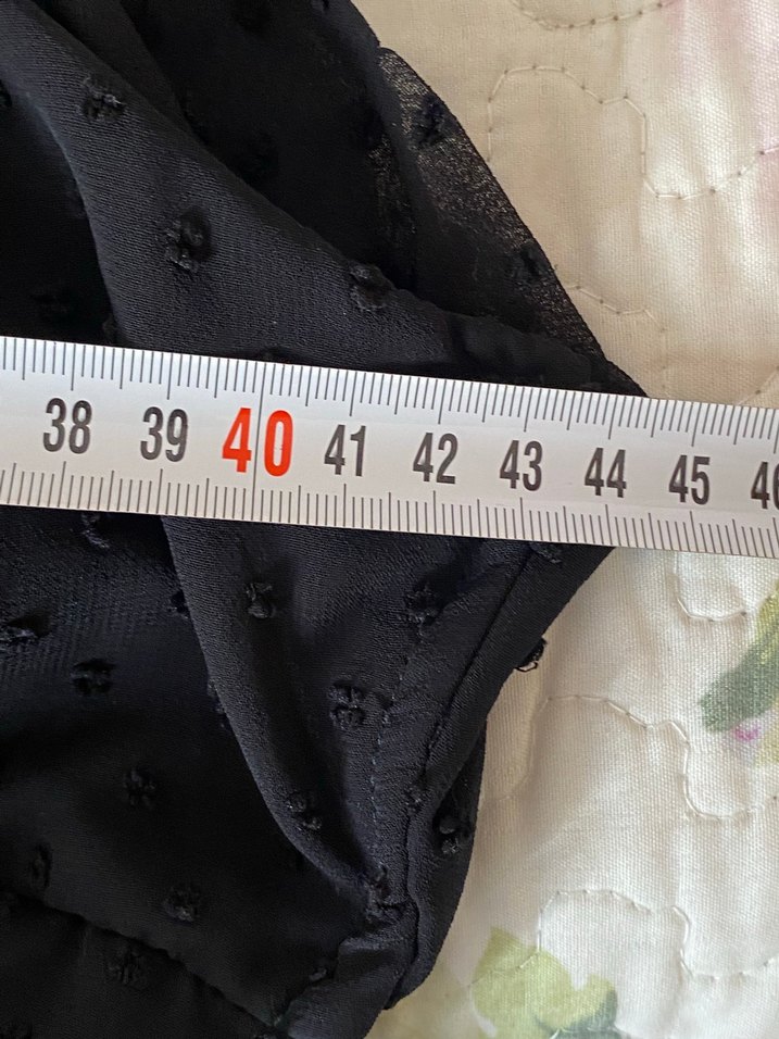 Drapeli Siyah Gotik Mini Halter Bluz - Görsel 3