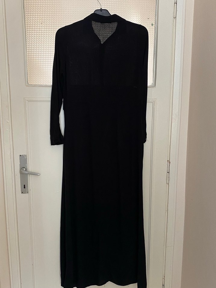 Uzun Kollu Siyah Uzun Elbise - Görsel 2