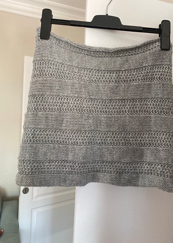 Gri Örgü Kadın Omuz Şalı - Görsel 2