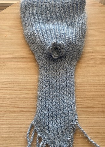 Bordo Bohem Örgü Çocuk Atkısı - Görsel 2