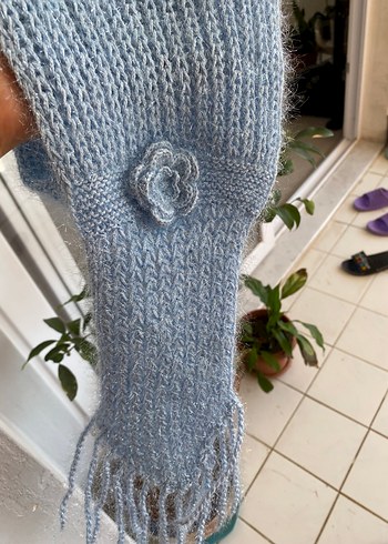 Bordo Bohem Örgü Çocuk Atkısı - Görsel 6