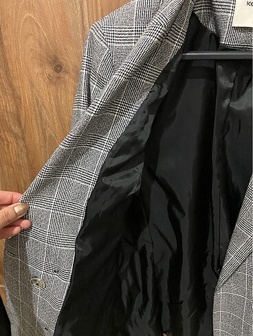 xs Beden Ekose desen Blazer ceket