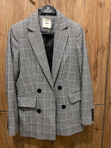 Ekose desen Blazer ceket