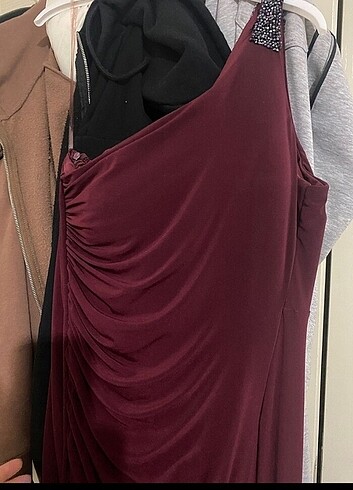 46 Beden Bordo abiye 