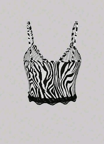 Zebra Desenli Coquette Üst