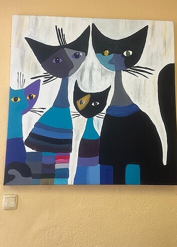 Beden Akrilik 100*100 cm el yapımı tablo