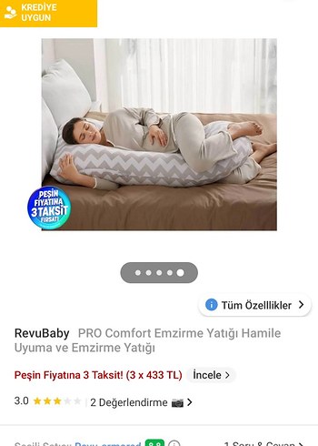 RevuBaby PRO Comfort Hamile ve Emzirme Yatağı Gri - Görsel 2