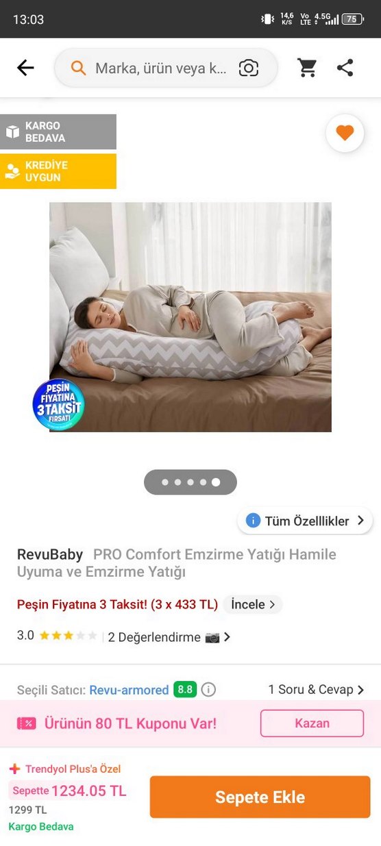RevuBaby PRO Comfort Hamile ve Emzirme Yatağı Gri - Görsel 2