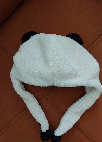 Beyaz ve Siyah Peluş Panda Şapka - Görsel 3