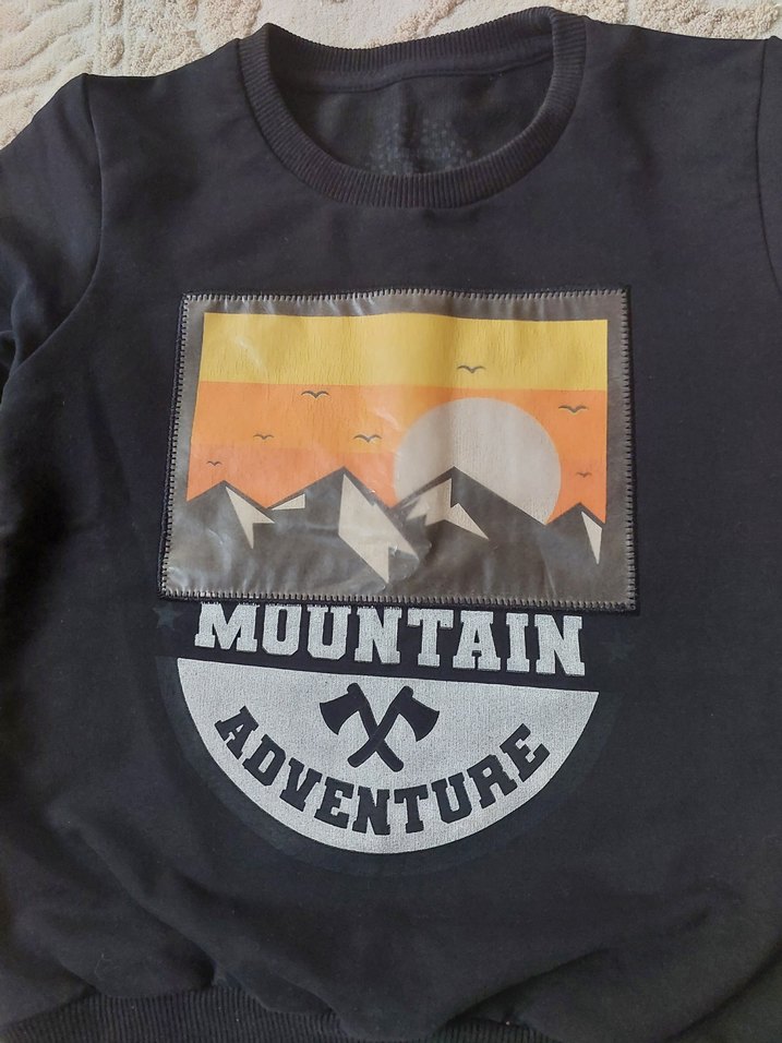 Siyah Erkek Sweatshirt, Baskılı, Uzun Kollu - Görsel 2