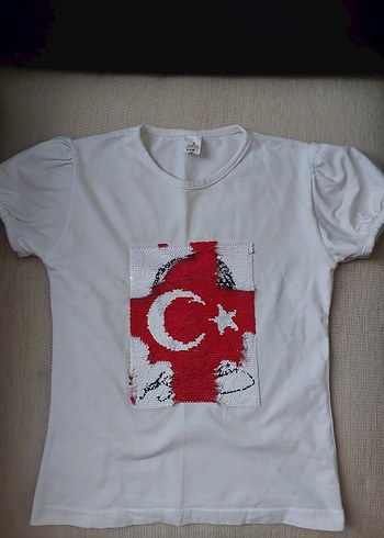 Kız Çocuk Beyaz Kısa Kollu Baskılı Tişört - Görsel 2