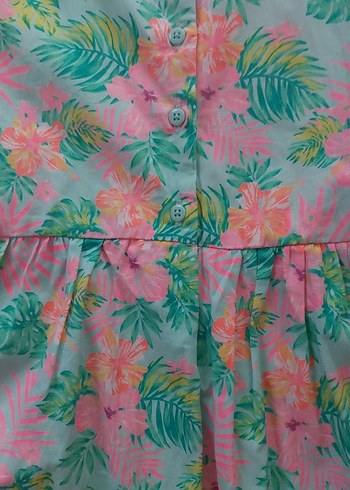 Kız Çocuk Pileli Bohem Elbise - Görsel 5