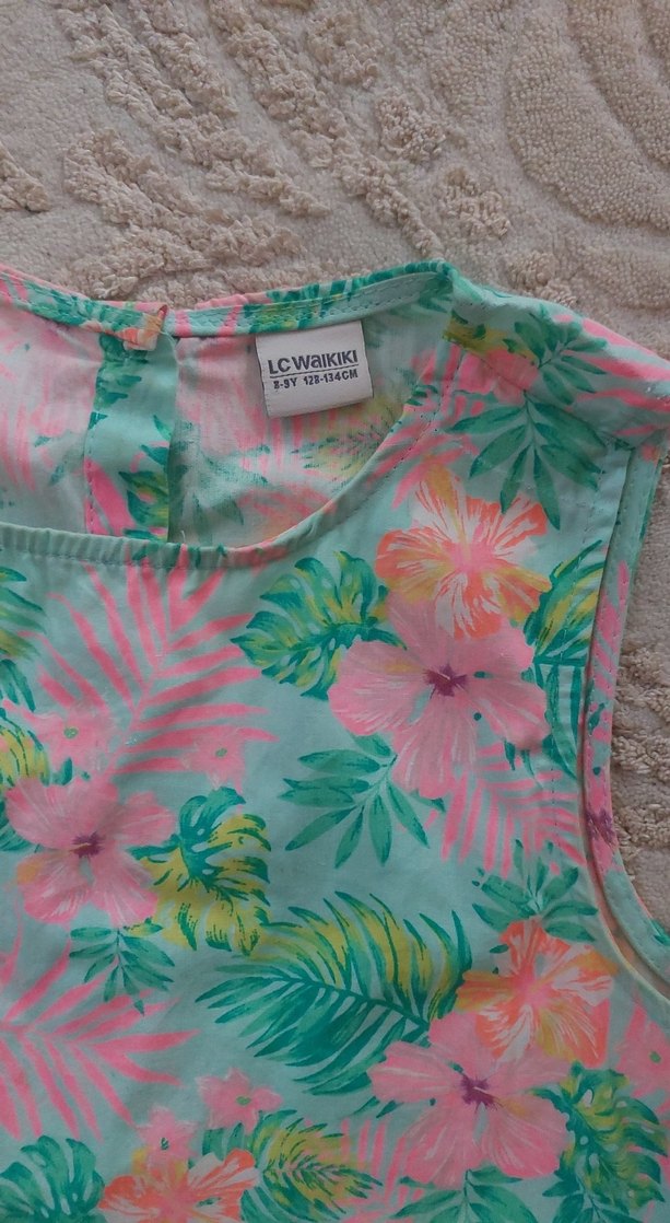 Kız Çocuk Pileli Bohem Elbise - Görsel 3