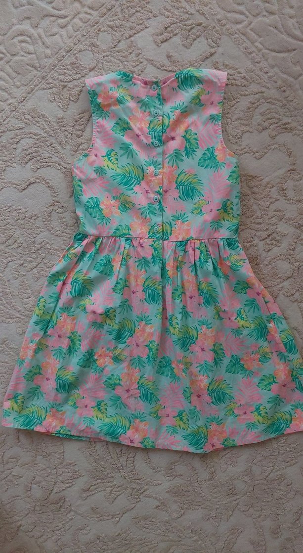 Kız Çocuk Pileli Bohem Elbise - Görsel 4