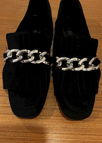 Siyah Süet Zincir Detaylı Kadın Kemer - Görsel 2