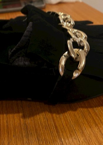 Siyah Süet Zincir Detaylı Kadın Kemer - Görsel 4