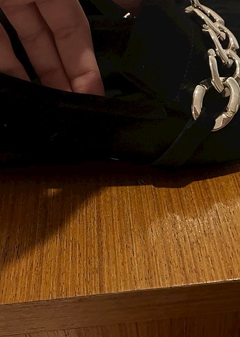 Siyah Süet Zincir Detaylı Kadın Kemer - Görsel 5