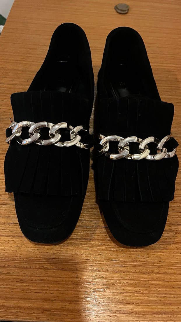 Siyah Süet Zincir Detaylı Kadın Kemer - Görsel 2