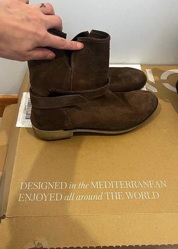 Kahverengi Süet Kadın Dolgu Topuklu Bot - Görsel 3