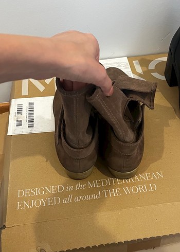 Kahverengi Süet Kadın Dolgu Topuklu Bot - Görsel 2