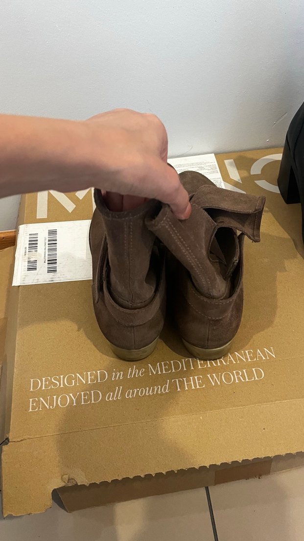 Kahverengi Süet Kadın Dolgu Topuklu Bot - Görsel 2