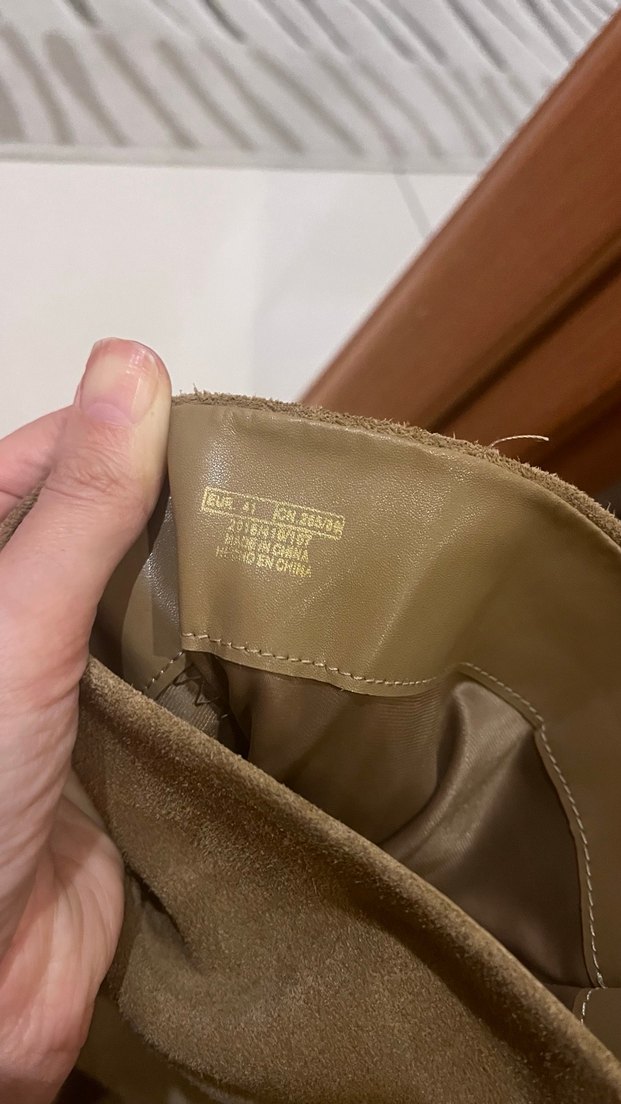 Bej Süet Stiletto Topuklu Kemerli Kadın Çizme - Görsel 5