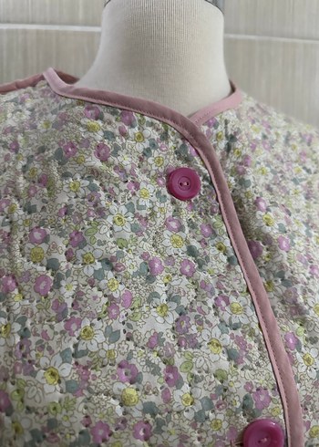 Pembe Nakışlı Bohem Düğmeli Kadın Ceket - Görsel 2