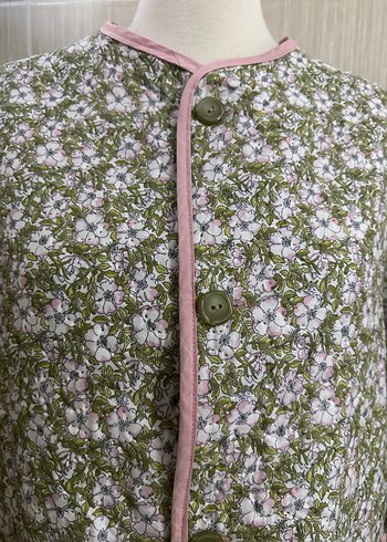 Pembe Nakışlı Bohem Düğmeli Kadın Ceket - Görsel 6