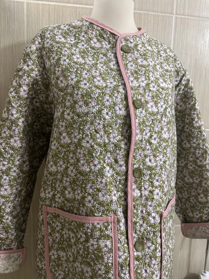 Pembe Nakışlı Bohem Düğmeli Kadın Ceket - Görsel 5