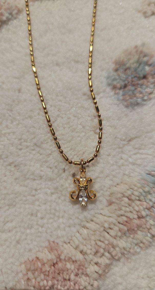 Altın Renk Zincir Detaylı Midi Kolye - Görsel 3