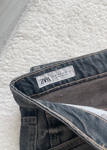 Zara Gri Bol Kesim Kadın Kot Pantolon