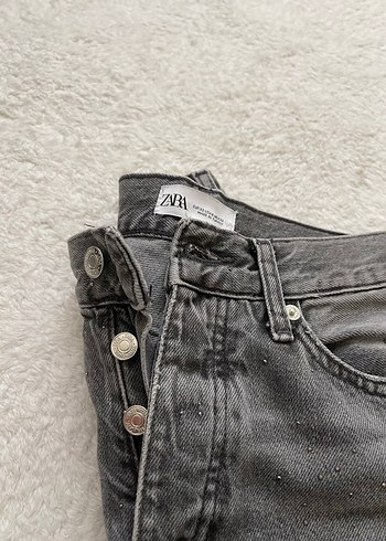 xs Beden Gri Payetli Kadın Denim Pantolon