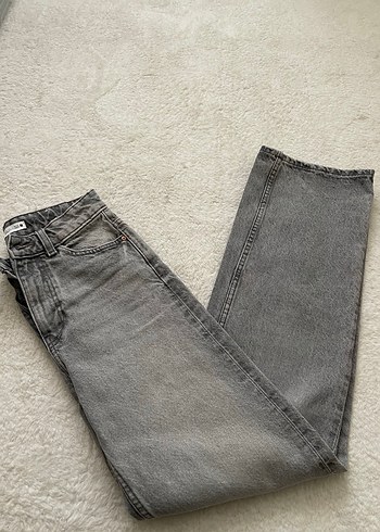Gri Midi Kadın Denim Jean Pantolon