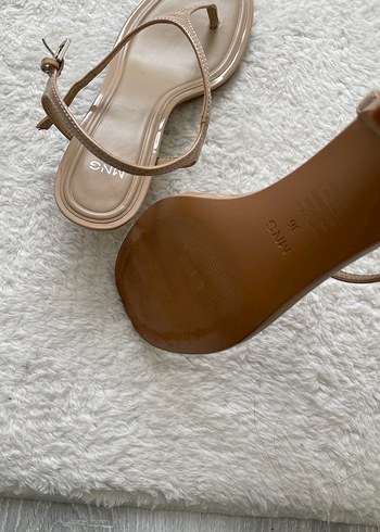 36 Beden camel Renk Bej Minimalist Stiletto Topuklu Kadın Sandalet