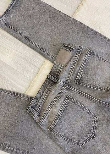 xs Beden gri Renk Gri Regular Fit Kadın Denim Pantolon