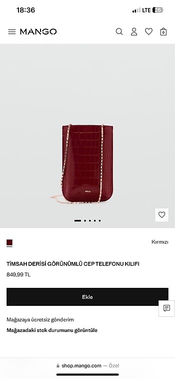  Beden çeşitli Renk Mango telefon çantası