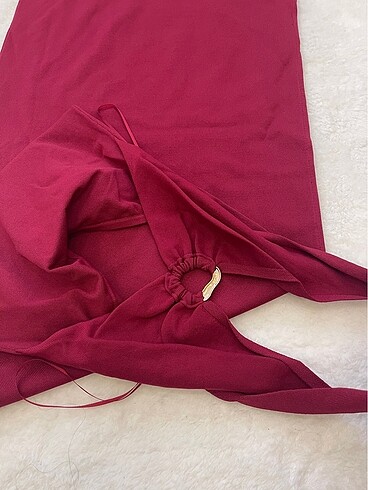 s Beden bordo Renk Zara elbise