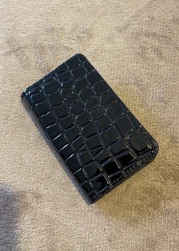 Siyah Deri Kadın Cüzdanı - Krokodil Desenli - Görsel 3