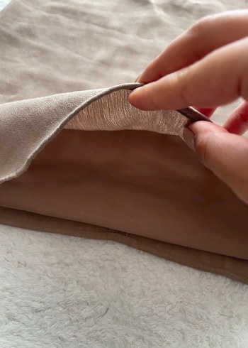 Bej Süet Midi Kolsuz Elbise - Görsel 3