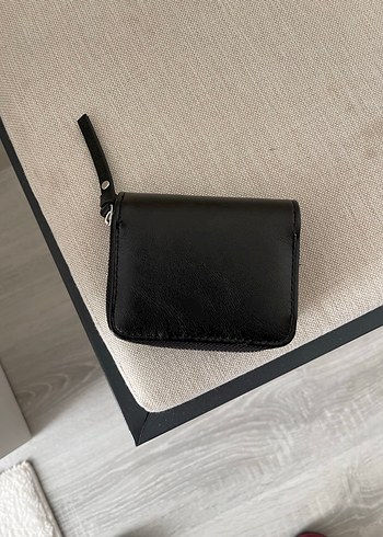 Stradivarius Siyah Deri Fermuarlı Cüzdan - Görsel 4