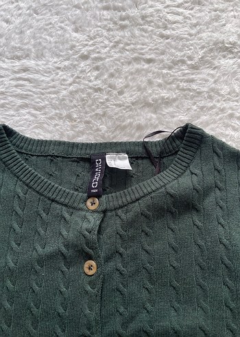 Yeşil Örgü Uzun Kollu Kadın Hırka - Görsel 2