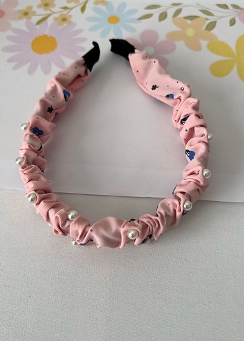 Beden Boncuk Detaylı Pembe Saç Bandı