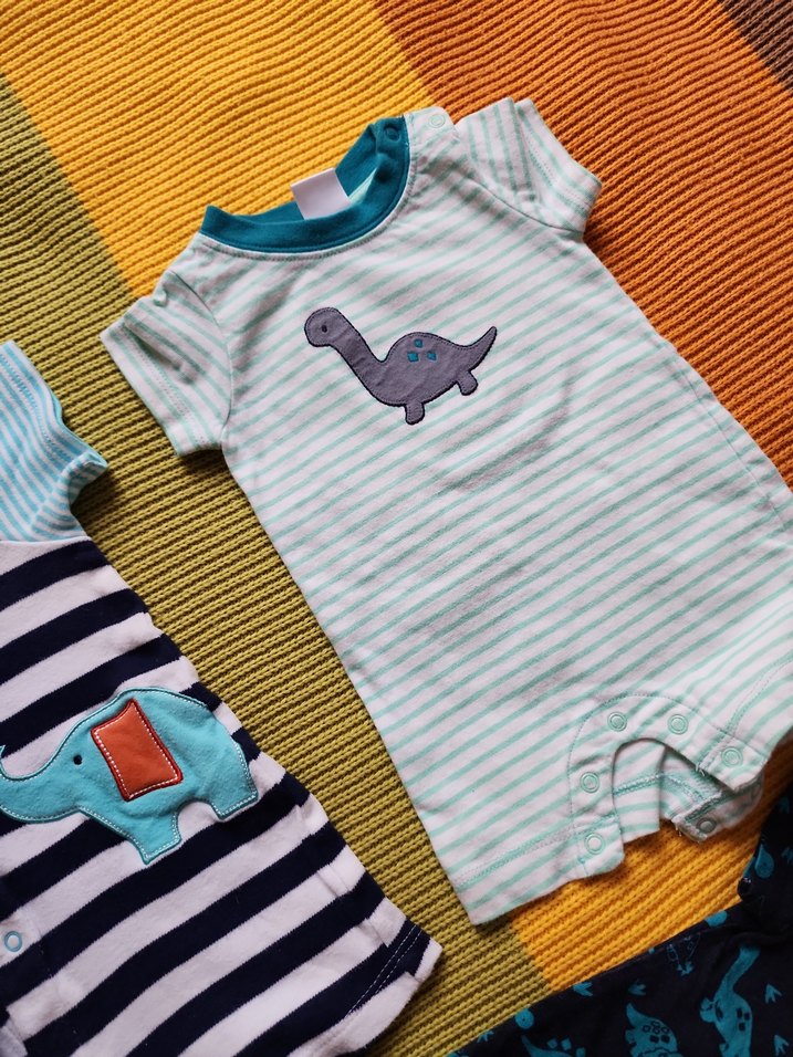Erkek Bebek Kısa Kollu Renkli Body set - Görsel 3
