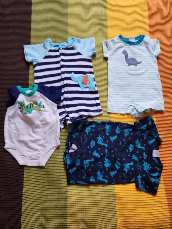 Erkek Bebek Kısa Kollu Renkli Body set - Görsel 4