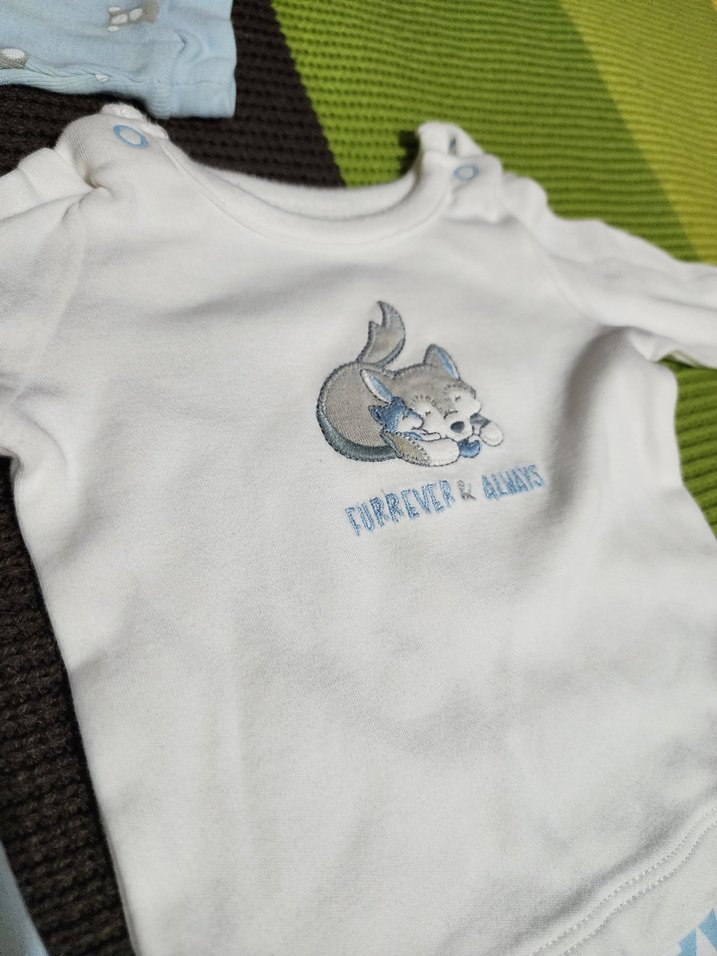 Mavi Pamuklu Bebek Takımı, Uzun Kollu - Görsel 3