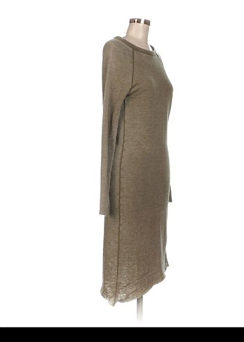 bohem Bej Uzun Kollu Kadın Elbise - Görsel 2