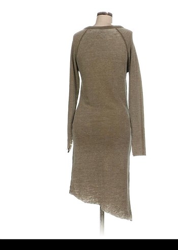 bohem Bej Uzun Kollu Kadın Elbise - Görsel 3