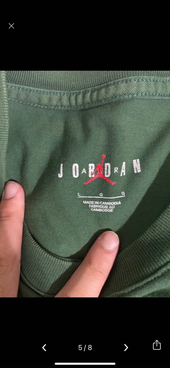 Jordan Baskılı Koyu Yeşil Erkek Tişört - Görsel 3