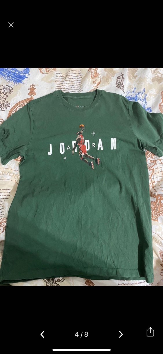 Jordan Baskılı Koyu Yeşil Erkek Tişört - Görsel 2