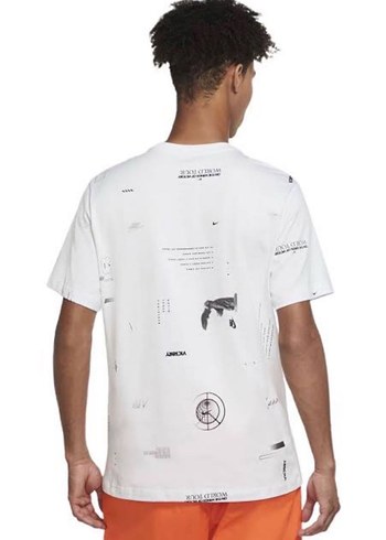 Erkek Beyaz Baskılı Kısa Kollu Tişört - Görsel 2